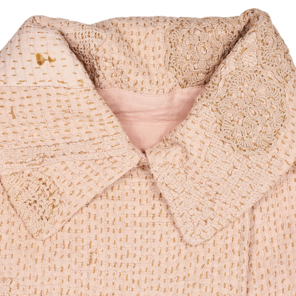 By Walid Pink Crochet Patchwork Jacket