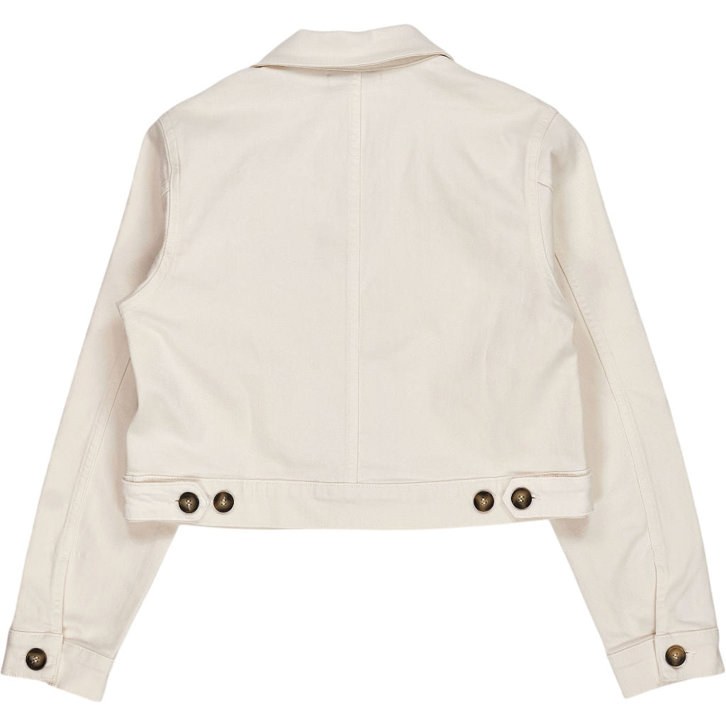 Baukjen Soft White Kristi Cropped Denim Jacket