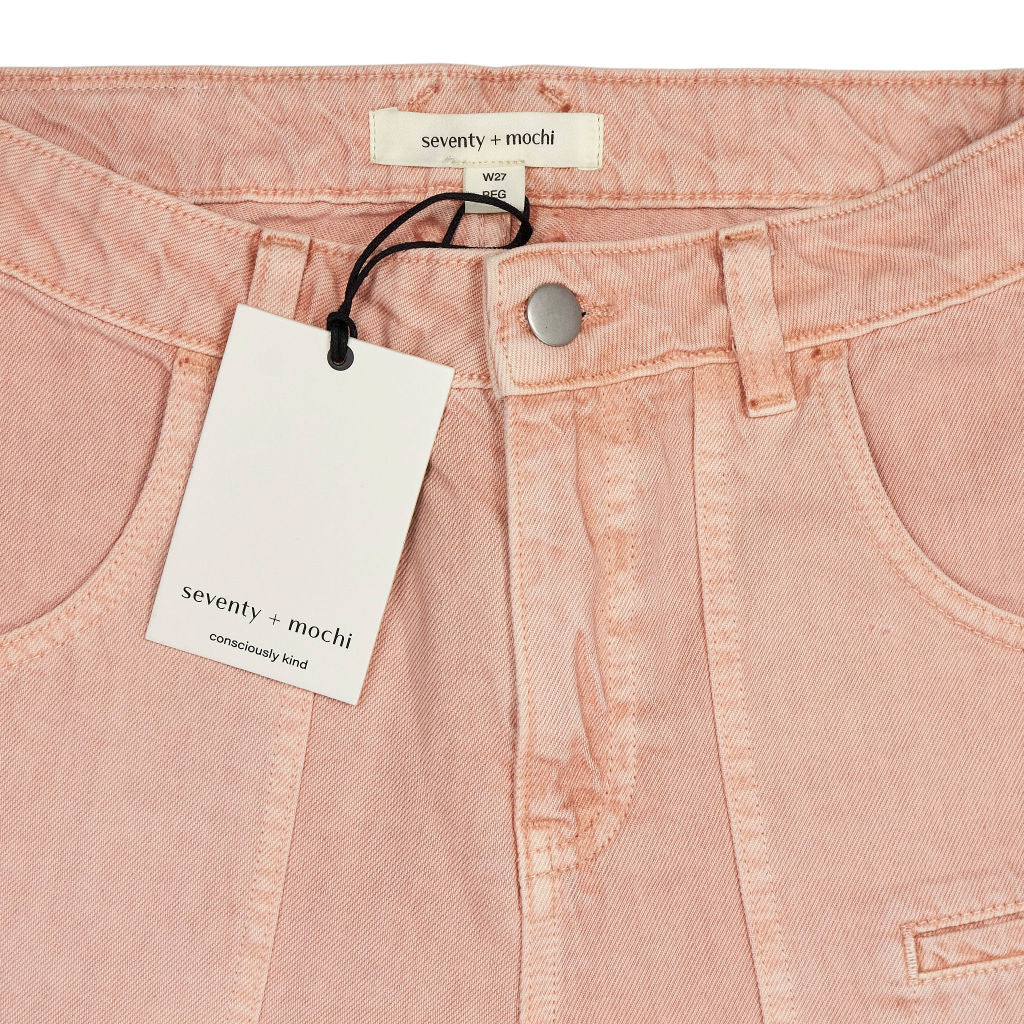 Seventy + Mochi Pink Eden Cropped Jeans