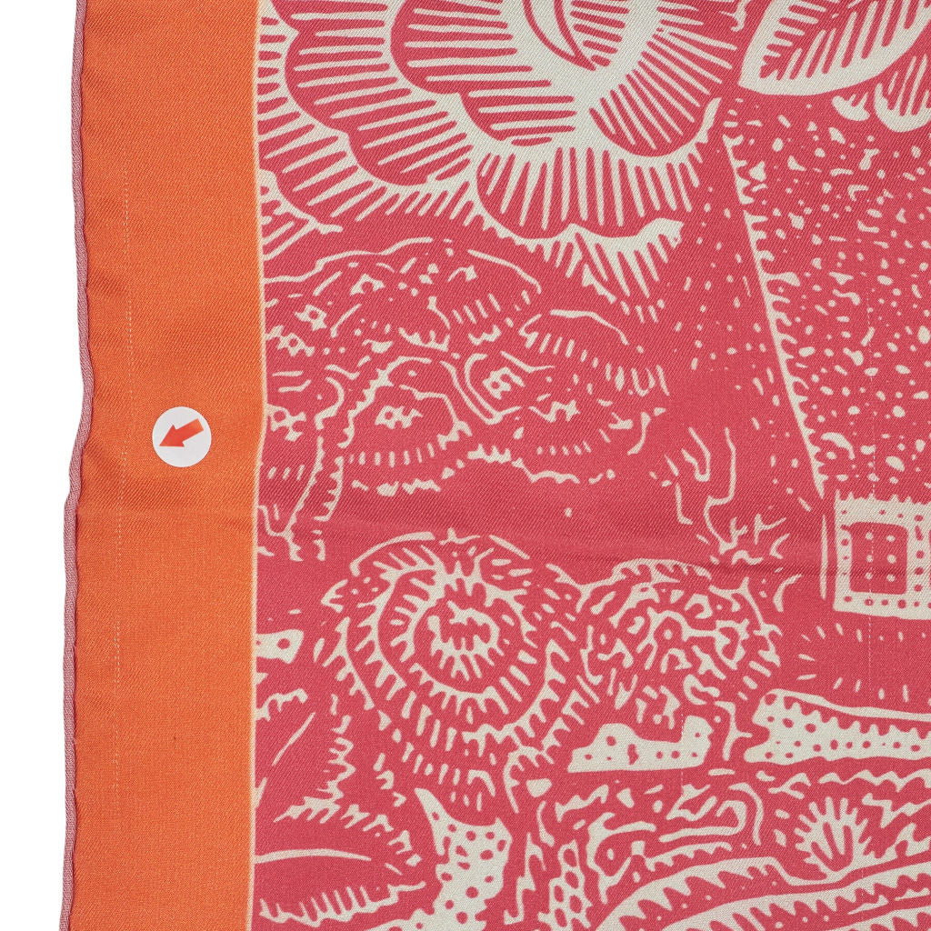 Mont Kiji Orange Miniwonder Silk Neck Scarf