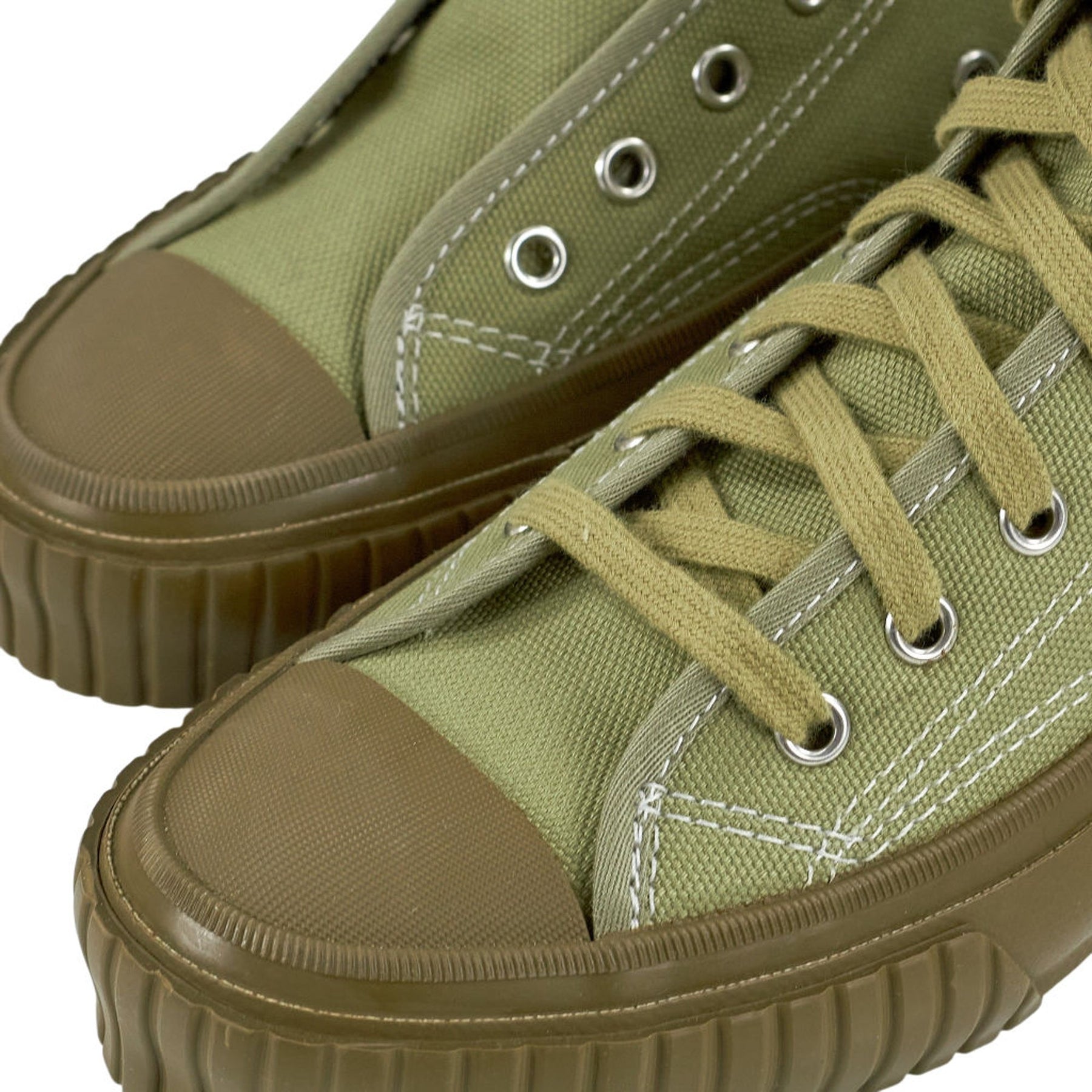 MOONSTAR X YMC Olive Canvas High-Top Trainers