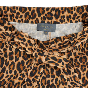 WYSE Leopard Print Tie-Waist Shorts