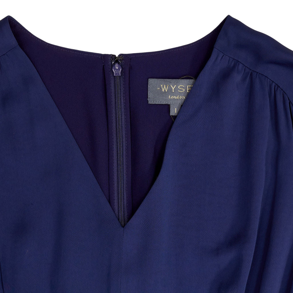 Wyse Navy V-Neck Dress