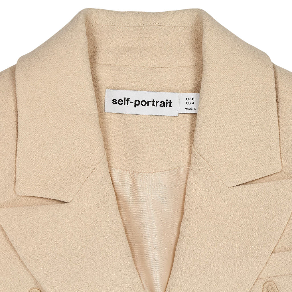 Self-Portrait Beige Tailored Crepe Lace Jacket