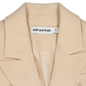 Self-Portrait Beige Tailored Crepe Lace Jacket