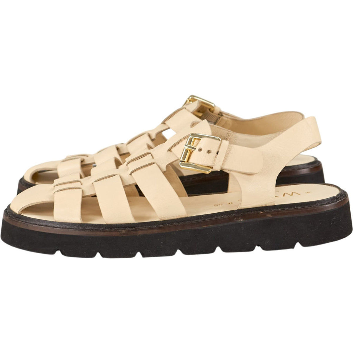 Wyse Beige Leather Sandals
