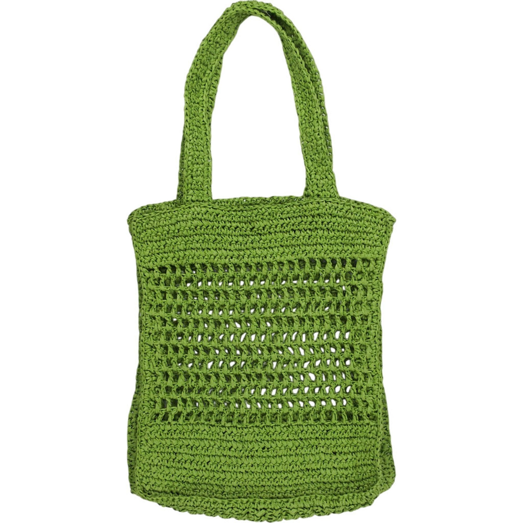 OMNES Green Crochet Tote Bag