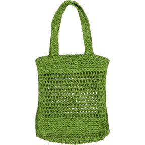 OMNES Green Crochet Tote Bag