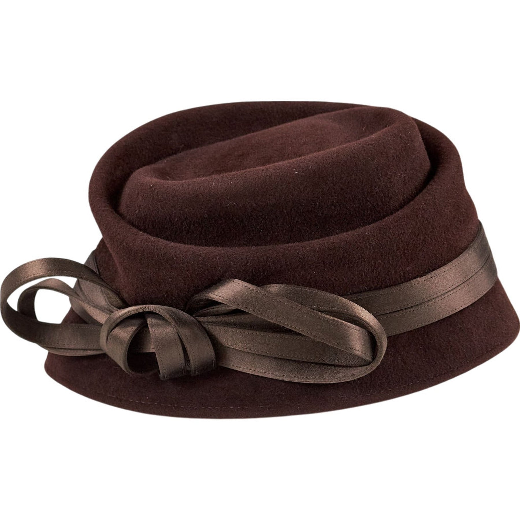 Philip Treacy Brown Velour Hat O/S