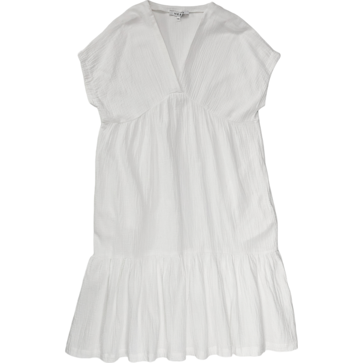 NRBY White V Neck Dress