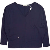 Baukjen Navy Ella Relaxed V-Neck Top