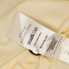 Studio Nicholson Cream Linen Low Rise Flare Trousers