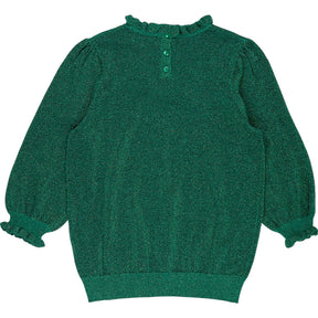 Wyse Green Lucia V-Neck Lurex Jumper