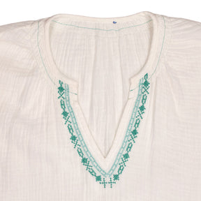 NRBY White Embroidered Boho Blouse