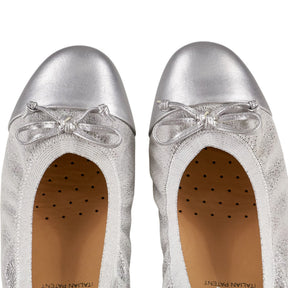 Geox Silver J Piuma Ball Ballet Flats