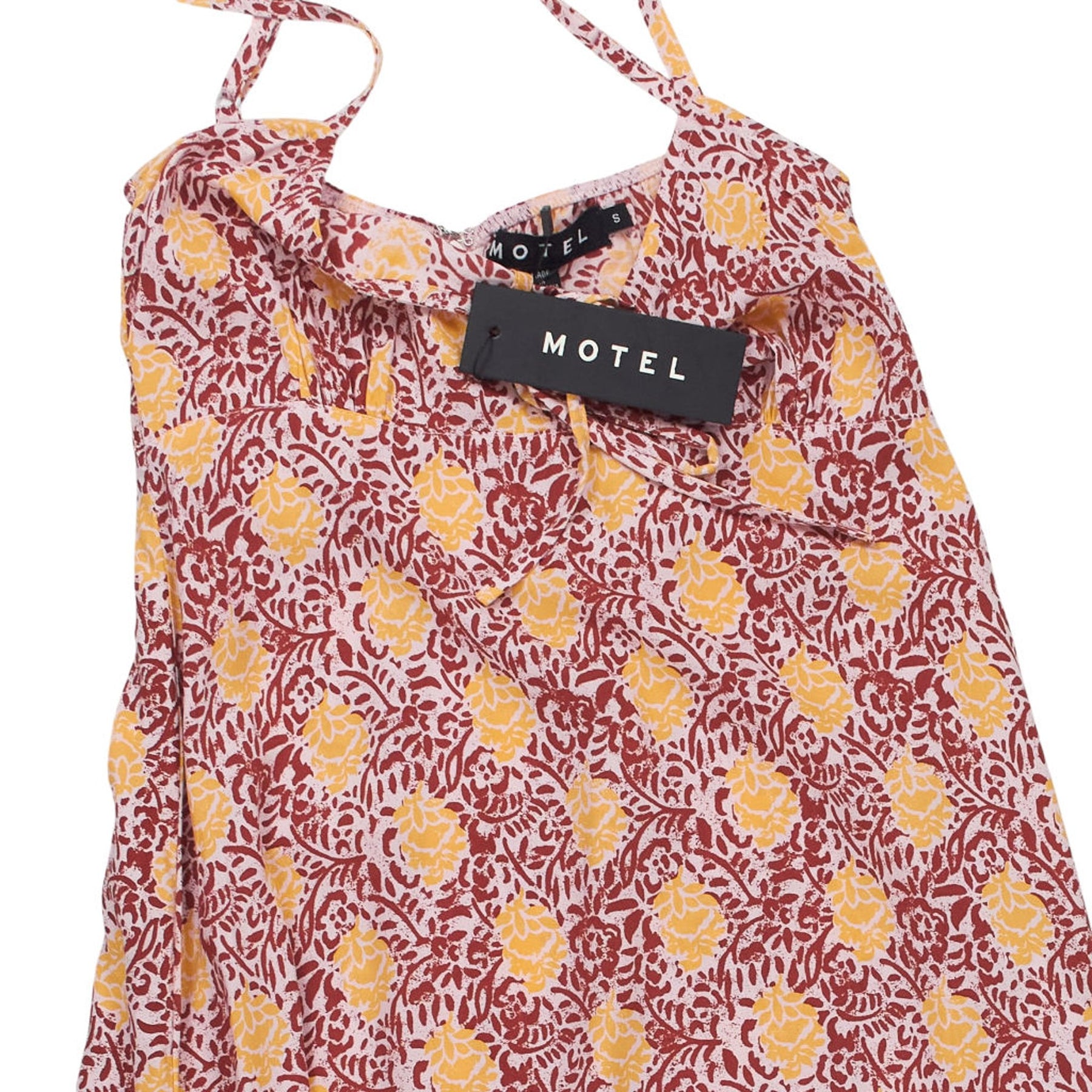 Motel Maroon Bohemian Batik Dress