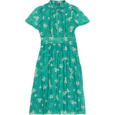 Wyse Green Floral Arabella Silk Dress