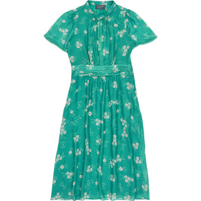 Wyse Green Floral Arabella Silk Dress