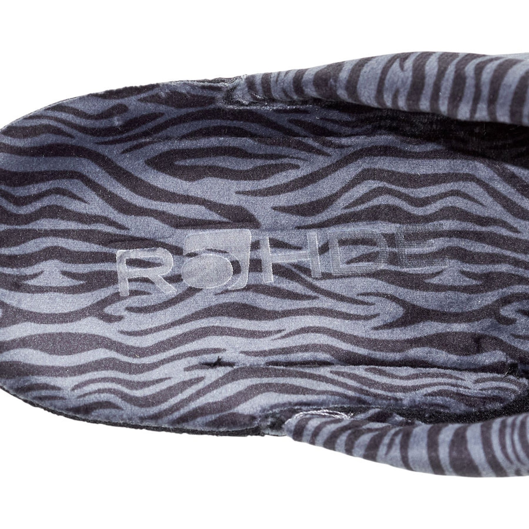Rohde Grey Zebra Print Slippers