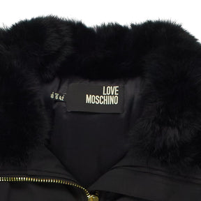 Love Moschino Black Fur Trim Coat
