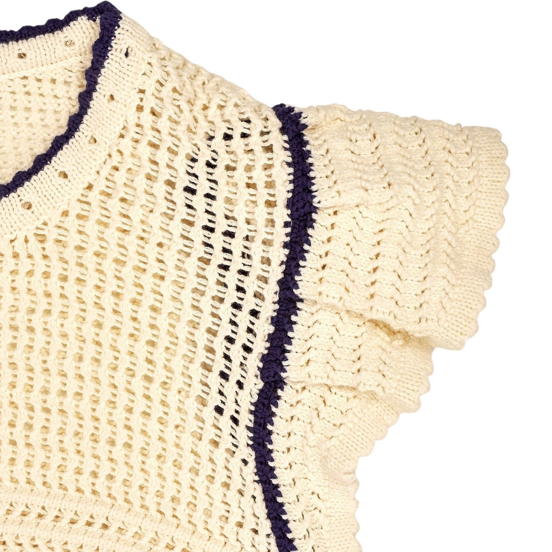 Me+Em Cream Ruffle Knit Top