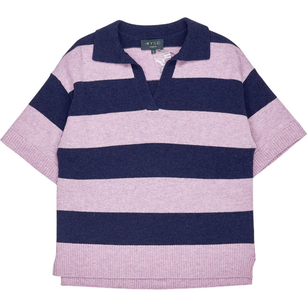 WYSE Mauve Midnight Stripe Polo Jumper