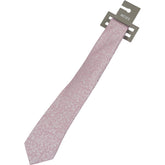 Moss Pink Patterned Pure Silk Tie
