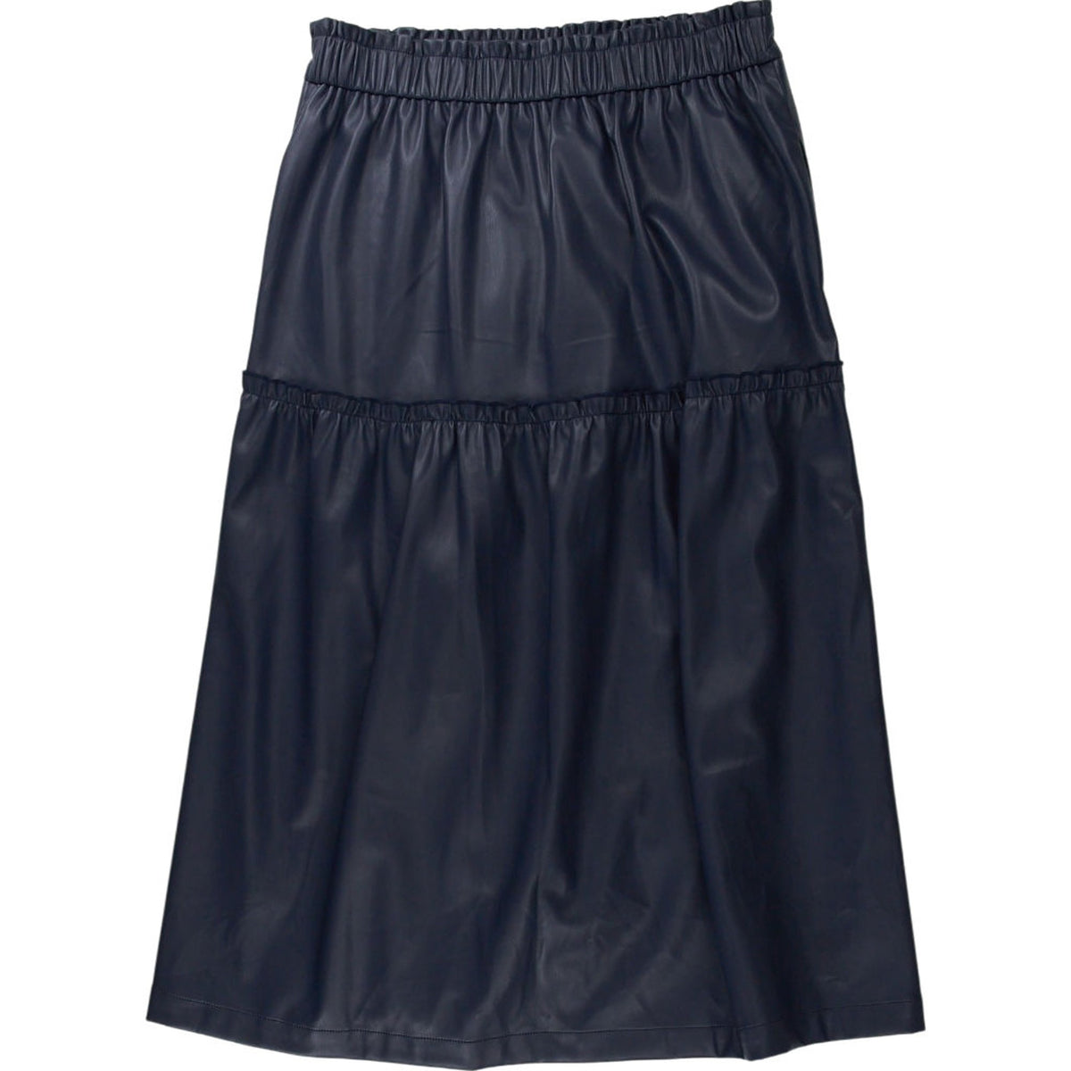 Wyse Blue Faux Leather Saskia Skirt