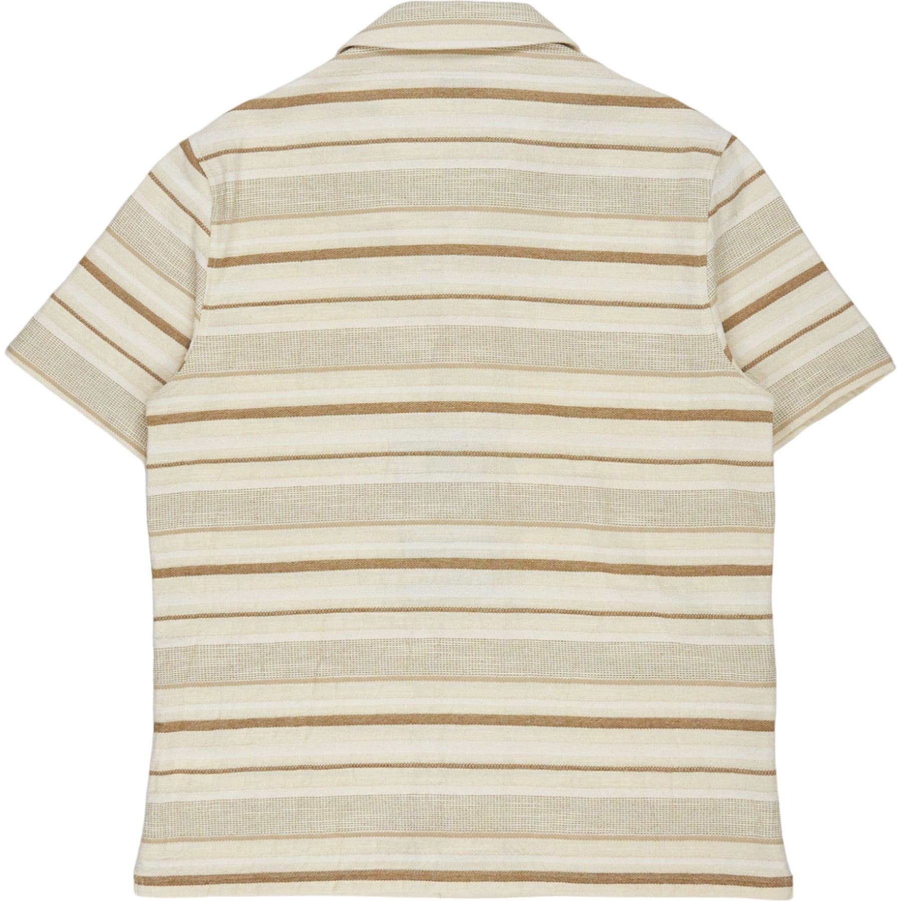 Moss Cream Brown Striped Short Sleeve Shirt