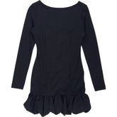River Island Black Long Sleeve Ruffle Dress