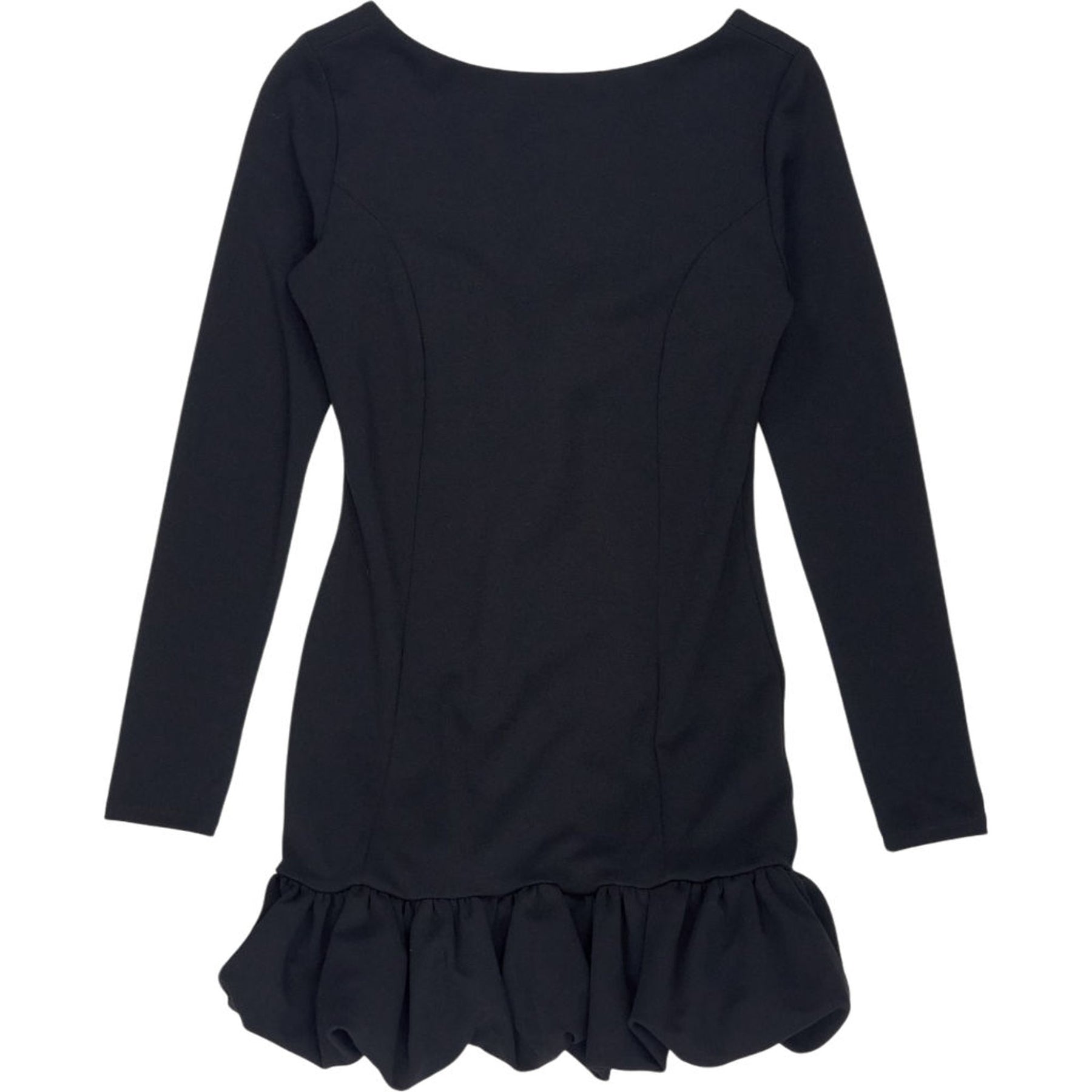 River Island Black Long Sleeve Ruffle Dress
