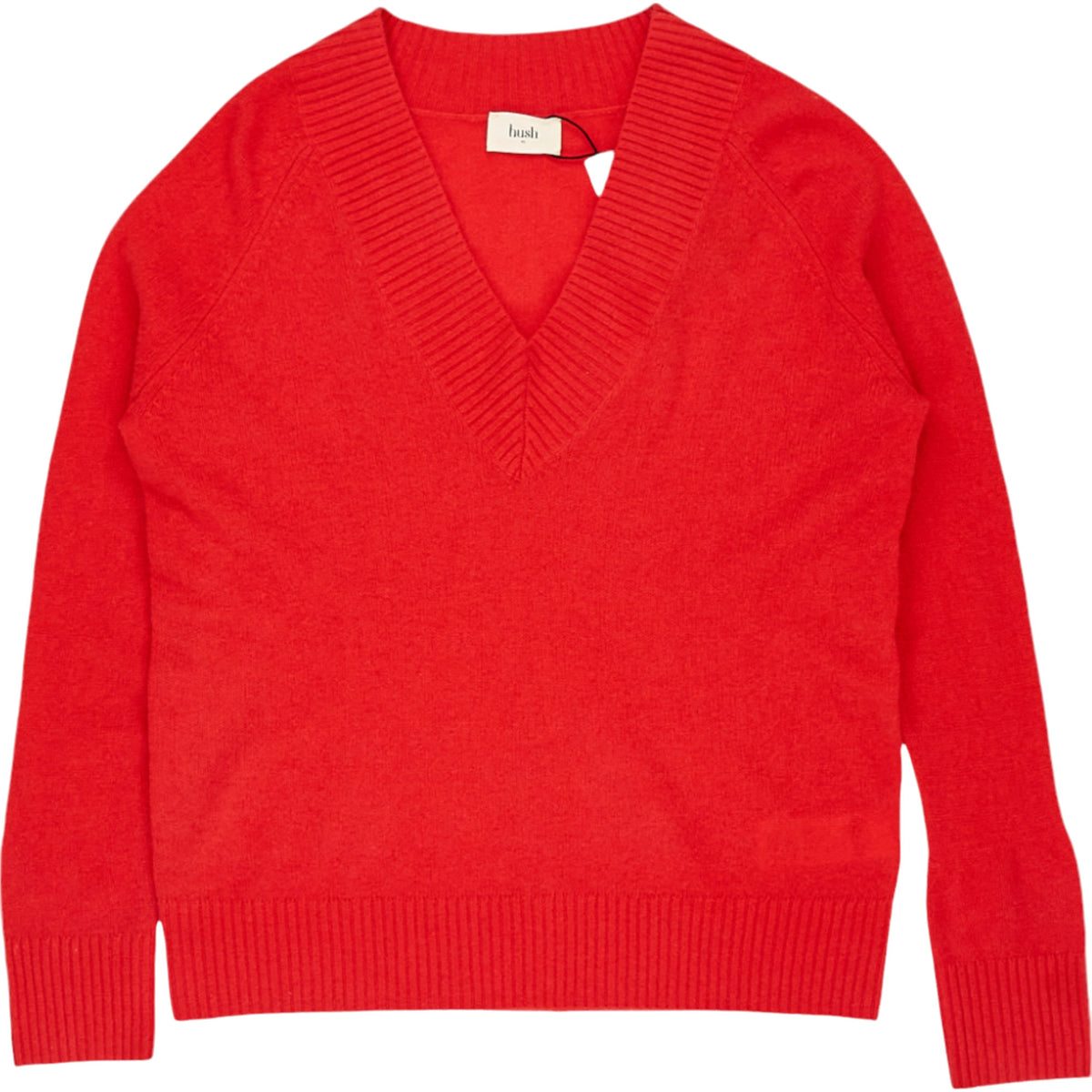 Hush Red Maddie Cashmere V Neck Jumper