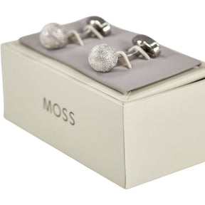 Moss Silver Textured Cufflinks