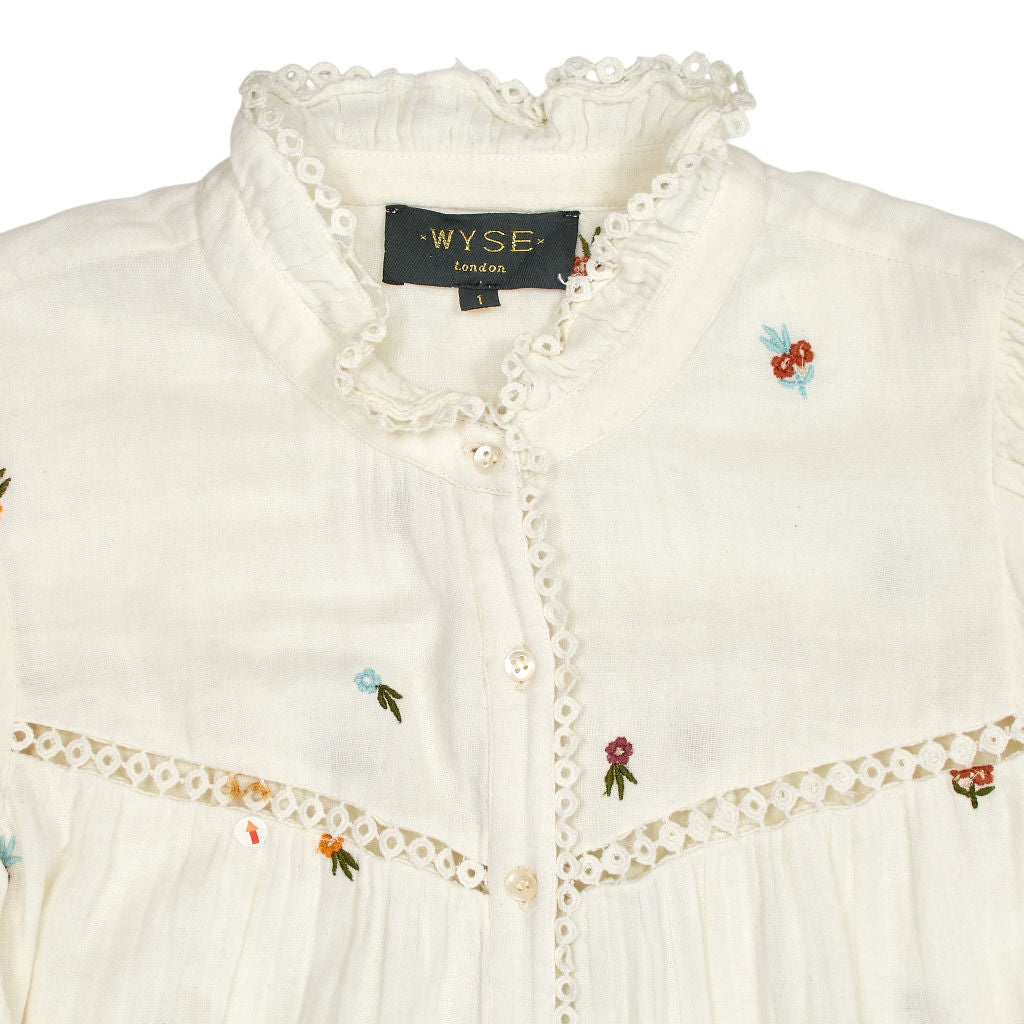 WYSE London White Embroidered Blouse