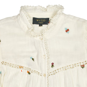 WYSE London White Embroidered Blouse