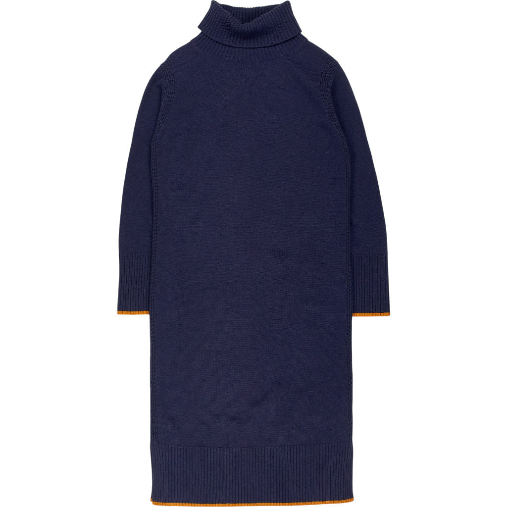 Wyse Navy Wool Turtleneck Dress