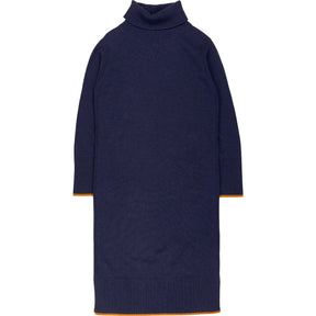 Wyse Navy Wool Turtleneck Dress