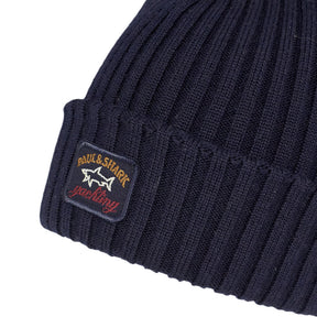 Paul & Shark Navy Wool Beanie Hat