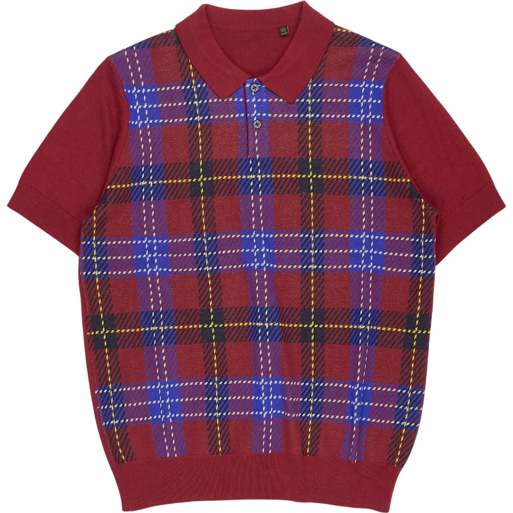 Lyle & Scott Red Blue Check Polo Shirt