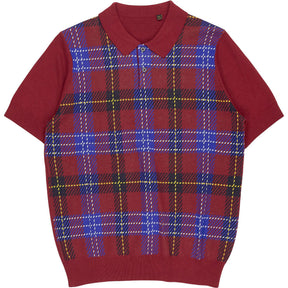 Lyle & Scott Red Blue Check Polo Shirt