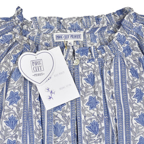 Pink City Prints Blue Floral Print Top