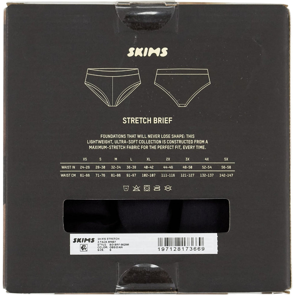 Skims Obsidian Stretch Briefs 3PK