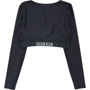 Calvin Klein Black Long Sleeve Swimwear Top