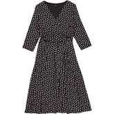 Roman Black Ditsy Floral Wrap Dress