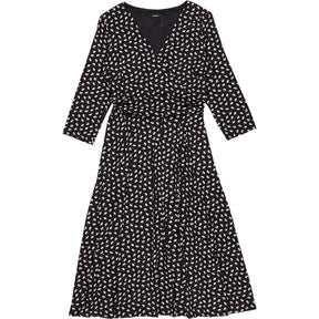 Roman Black Ditsy Floral Wrap Dress