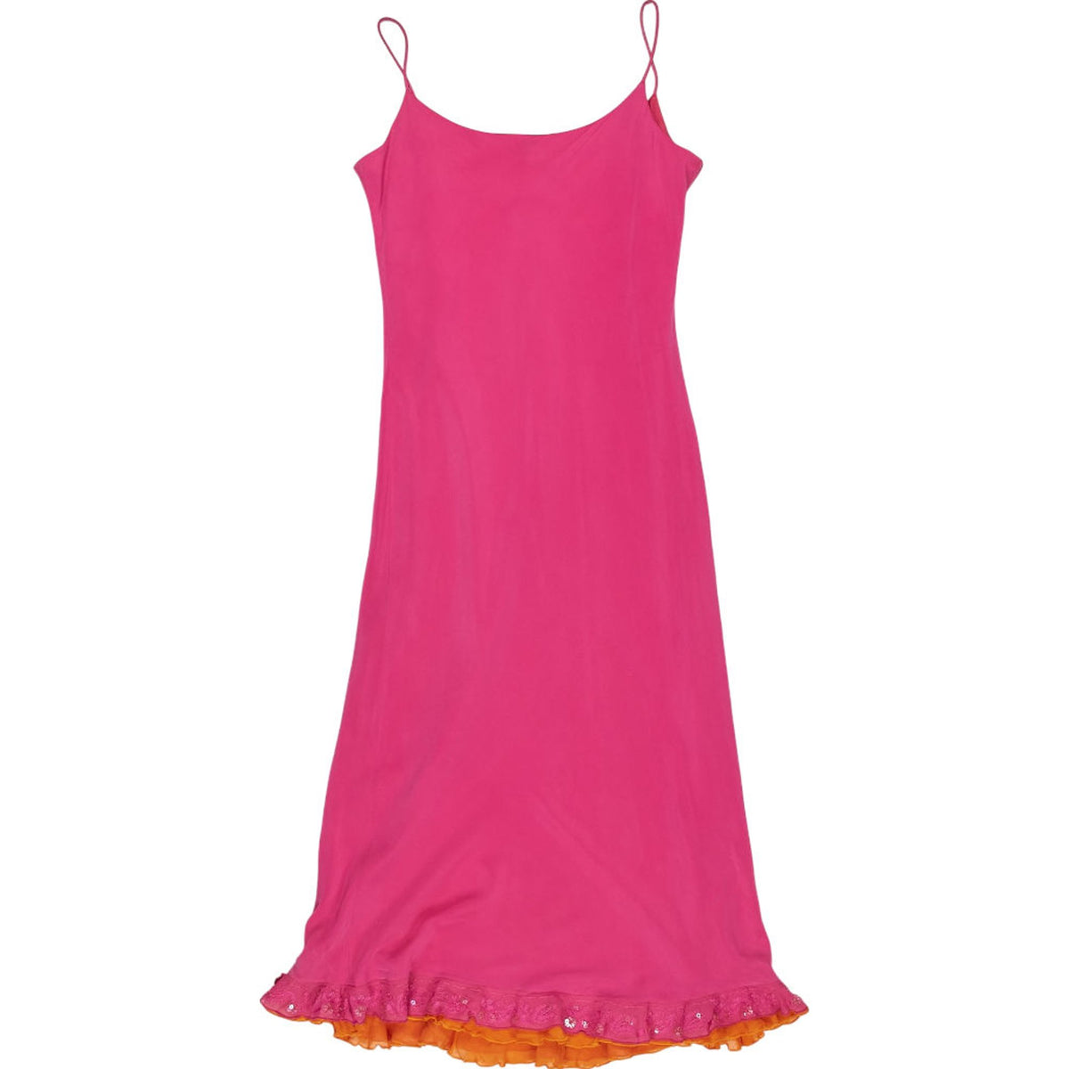 East Pink Silk Spaghetti Strap Dress