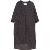 By Walid Grey Cotton Patchwork Dress