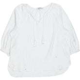 NRBY White Crinkle Cotton Blouse