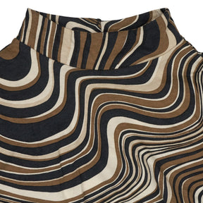 Motel Brown Ripple Print Quein Dress