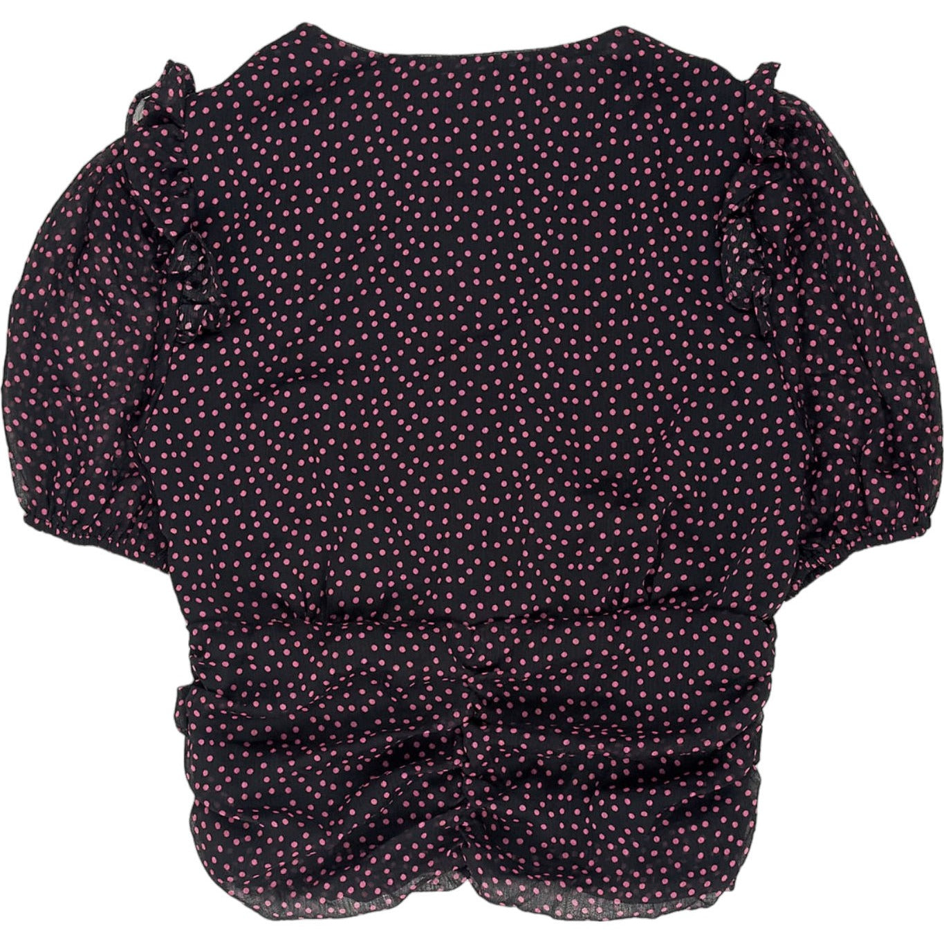 Omnes Black Pink Polka Dot Blouse